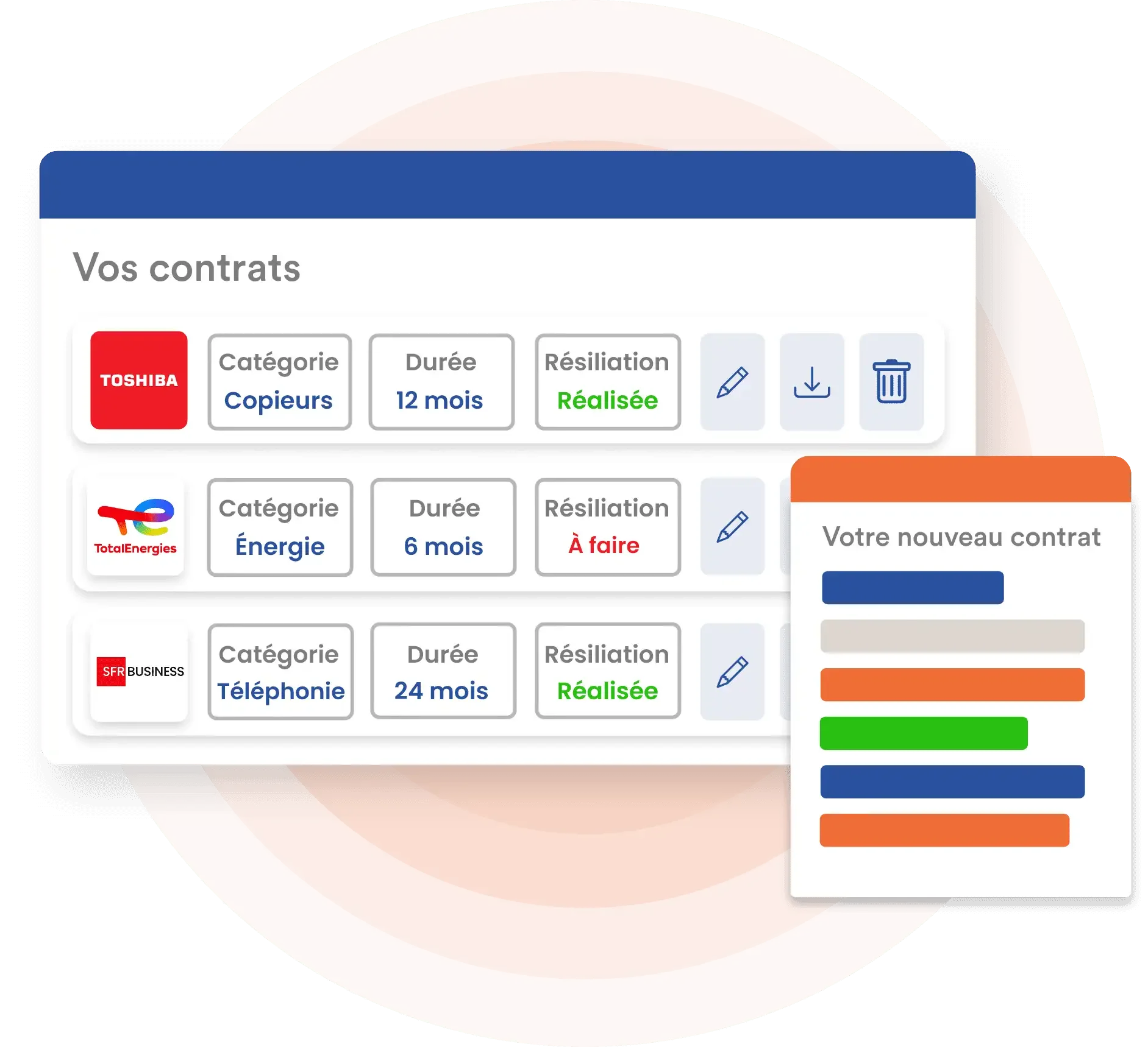 Suivi des contrats fournisseurs en ligne